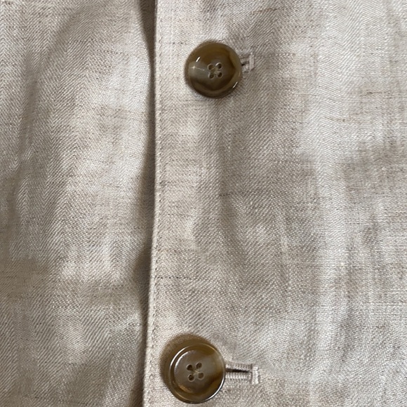 J.Crew Factory Men's Tan Linen Two-Button Blazer Front Pockets Casual Medium - Picture 5 of 9